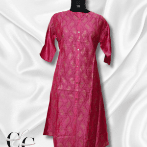 Pink Silk cotton A line Umbrella kurti