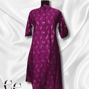 Purple Silk cotton A line Umbrella kurti