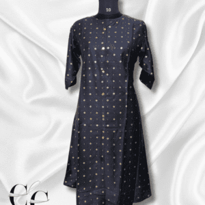 Gray Silk Cotton A-Line Umbrella Kurti