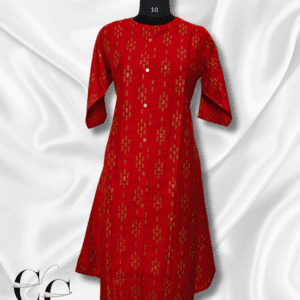 Red color  Silk Cotton A-Line Umbrella Kurti