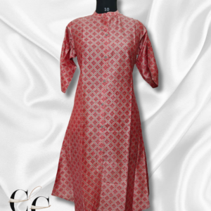 Baby pink Silk Cotton A-Line Umbrella Kurti