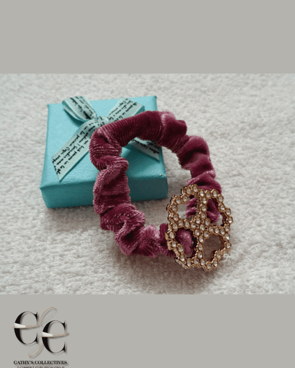 Trendy Velvet Hair Band with Stone