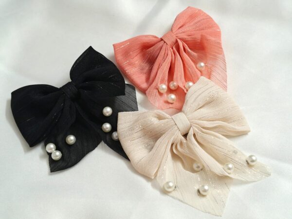 CC Stylish Bow Hair clips with beads