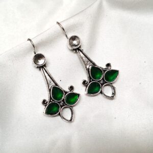 CC Trendy Green color German silver Earring