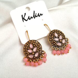 Stylish Light pink weightless German Silver Earrings