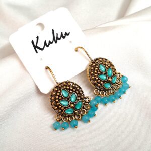 Trendy sky blue color German Silver Earring