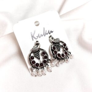 Trendy Peacock German Silver Earring