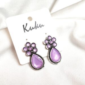 Stylish Lavender color German Silver Earring