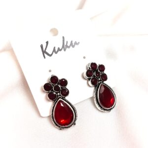 CC Trendy Maroon color German Silver Earring