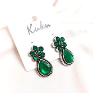 CC Trendy Green color German Silver Earring