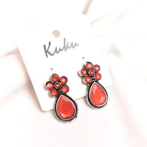 CC Trendy Orange Color German Silver Earring