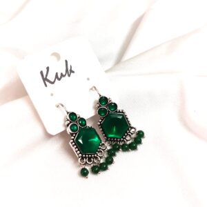 CC Trendy Green Color German Silver Earring