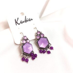 CC Trendy Purple Color German Silver Earring