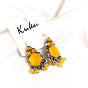 CC Trendy Yellow Color German Silver Earring
