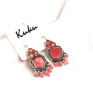 CC Trendy Orange Color German Silver Earring
