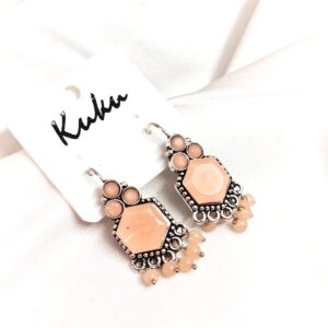 CC Trendy Light Orange German Silver Earring