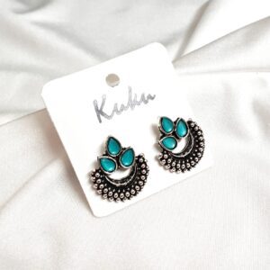 CC Trendy Blue color  German Silver Earring