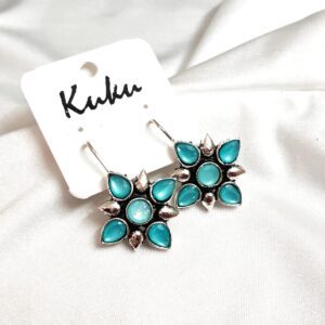 CC Trendy Blue Color German Silver Earring