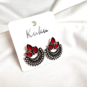 CC Trendy Red color German Silver Earring