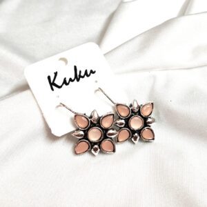 CC Trendy Light Orange Color German Silver Earring