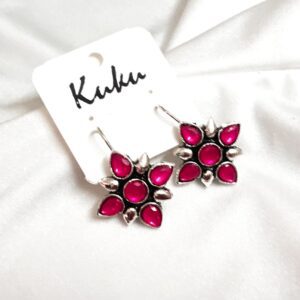 CC Trendy Pink Color German Silver Earring