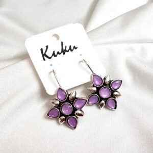 CC Trendy Lavender Color German Silver Earring