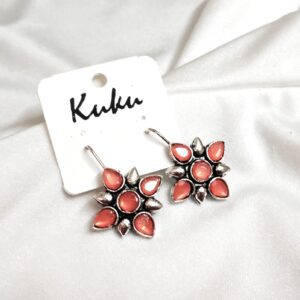 CC Trendy Orange Color German Silver Earring