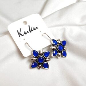 CC Trendy Royal Blue German Silver Earring