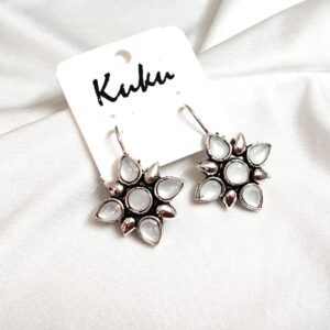 CC Trendy White Color German Silver Earring
