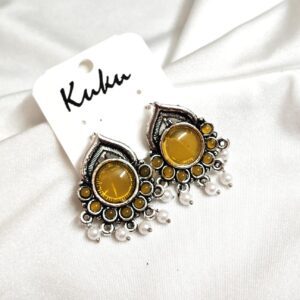 CC Trendy Yellow color German Silver Earring