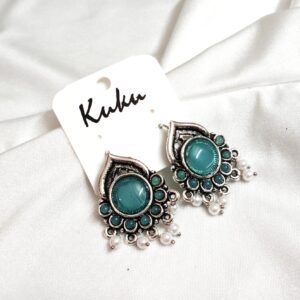 CC Trendy Blue color  German Silver Earring