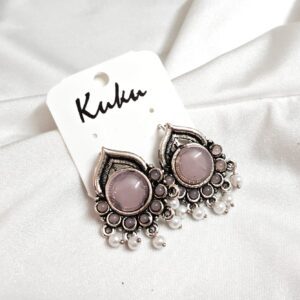CC Trendy Baby Pink color  German Silver Earring
