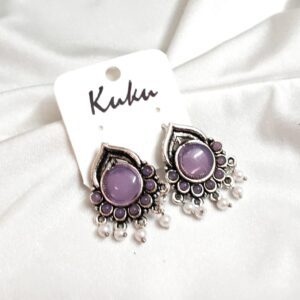 CC Trendy Lavender color German Silver Earring