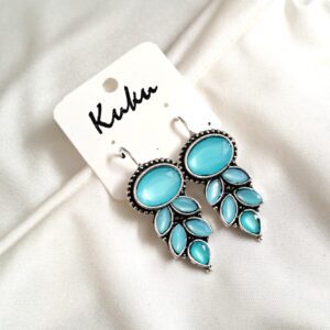 CC Blue color Trendy German Silver Earring