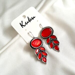 CC Red color Trendy German Silver Earring