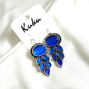 CC Royal Blue color Trendy German Silver Earring