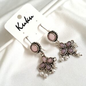 CC Lavender color Beautiful German Silver Earring