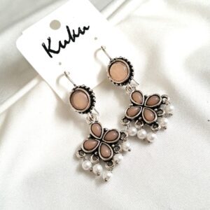 CC Light Orange color Trendy German Silver Earring