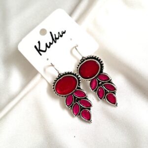 CC Pink color Trendy German Silver Earring