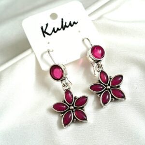 CC Purple color Trendy German Silver Earring