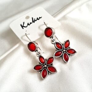 CC Red color Trendy German Silver Earring