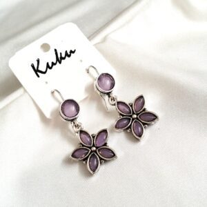 CC Lavender color Trendy German Silver Earring
