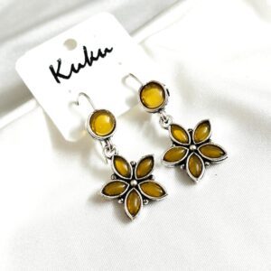 CC Yellow color Trendy German Silver Earring