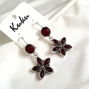 CC Maroon Color German Silver Earring