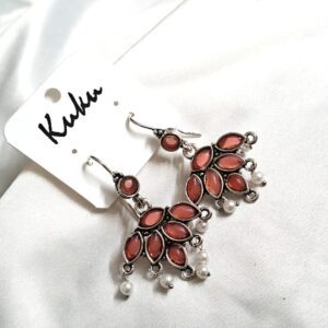 CC Trendy Orange Color German Silver Earring