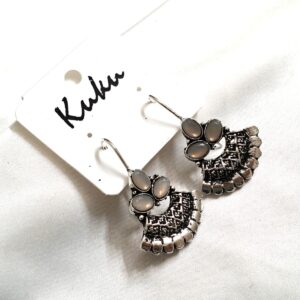 CC Trendy Grey Color German Silver Earring