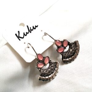 CC Trendy Pink Color German Silver Earring