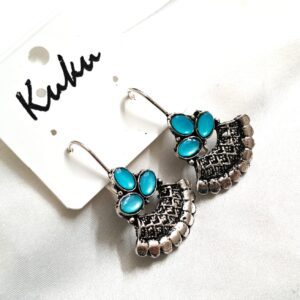 CC Trendy Blue Color German Silver Earring