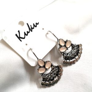 CC Trendy Light Orange Color German Silver Earring