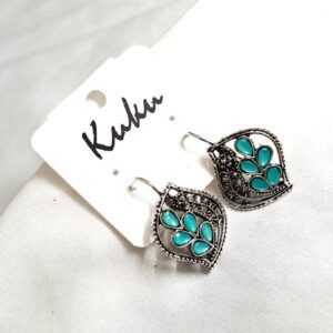 CC Trendy Blue Color German Silver Earring